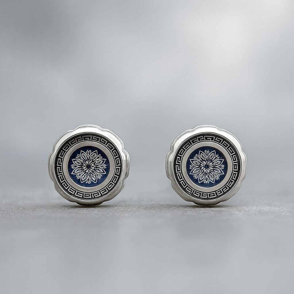 Blue Circle Cufflinks