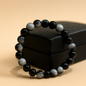 Black and Grey Stone Bead Bracelet – Natural Energy, Rugged Style