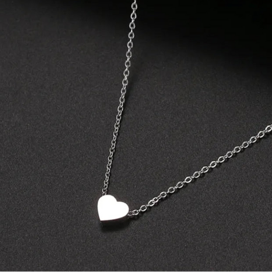 Minimalist Silver Heart Pendant Necklace