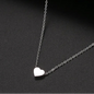 Minimalist Silver Heart Pendant Necklace
