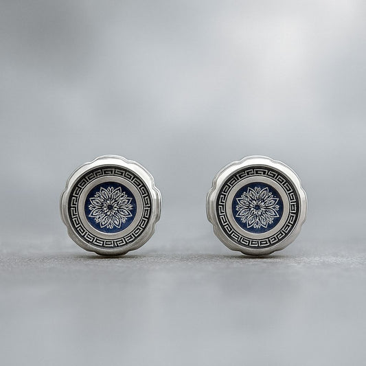 Blue Circle Cufflinks