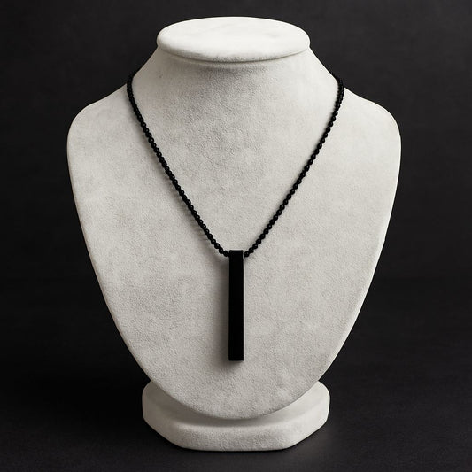 Rectangular Bar Pendant in Black – Bold Style