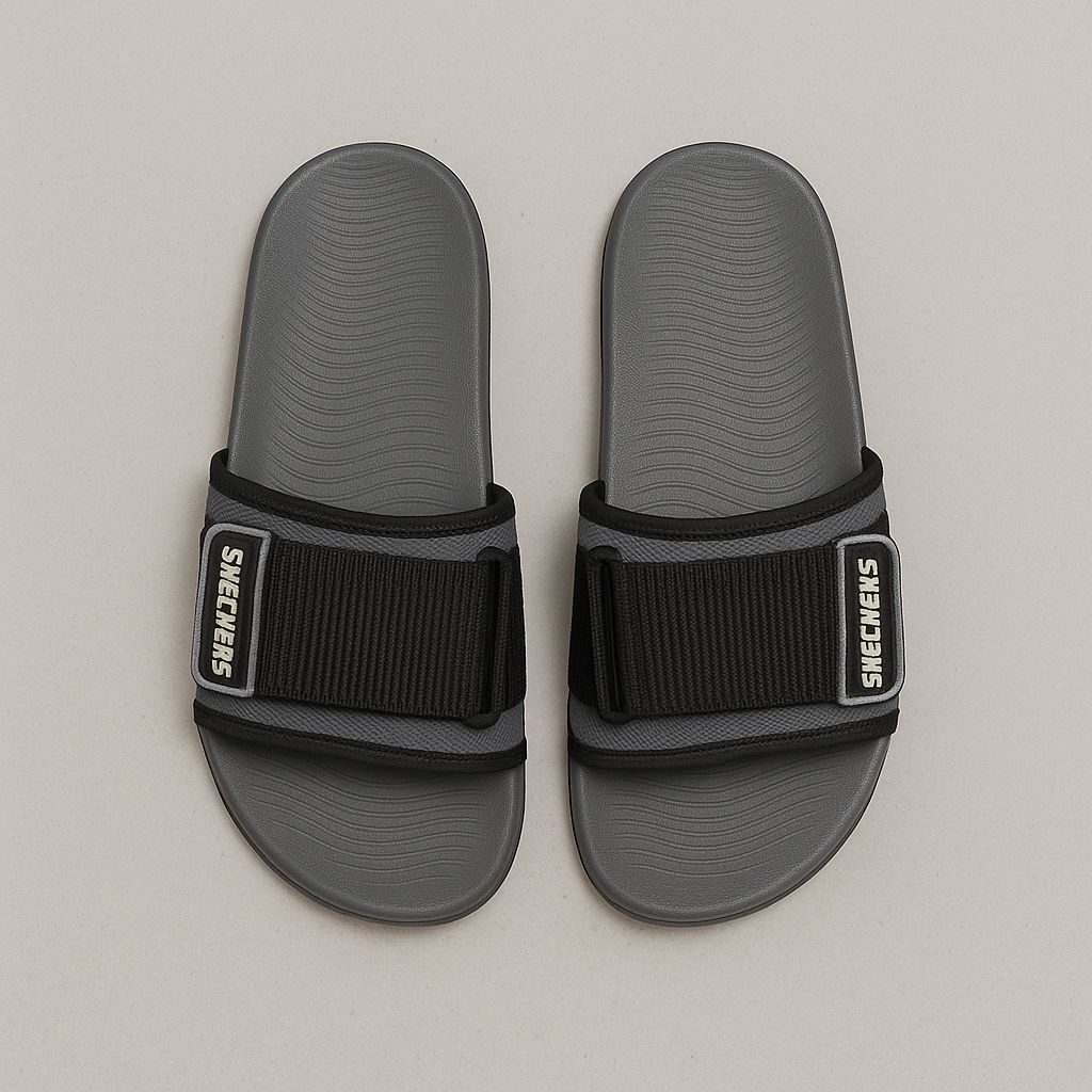 GREY SKECHERS  Slide For Mens